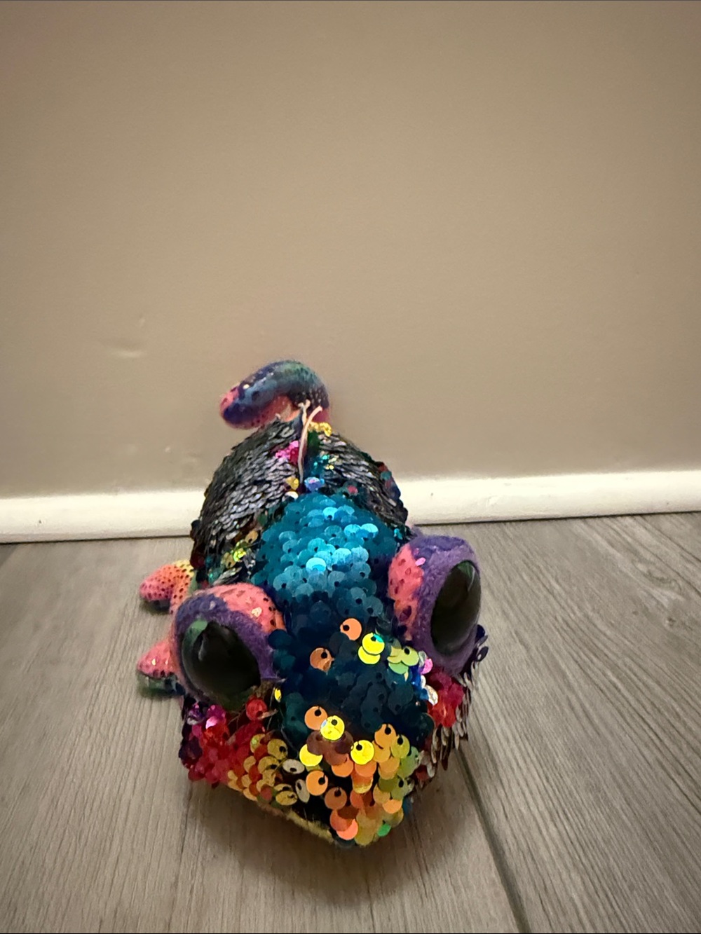 Color-Changing Sequin Chameleon Plush Toy - Multicolor